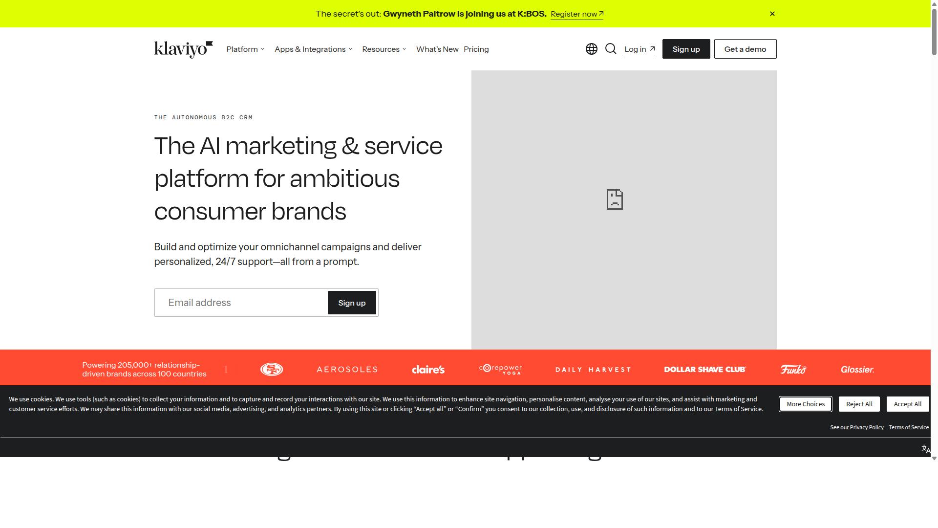 Klaviyo website