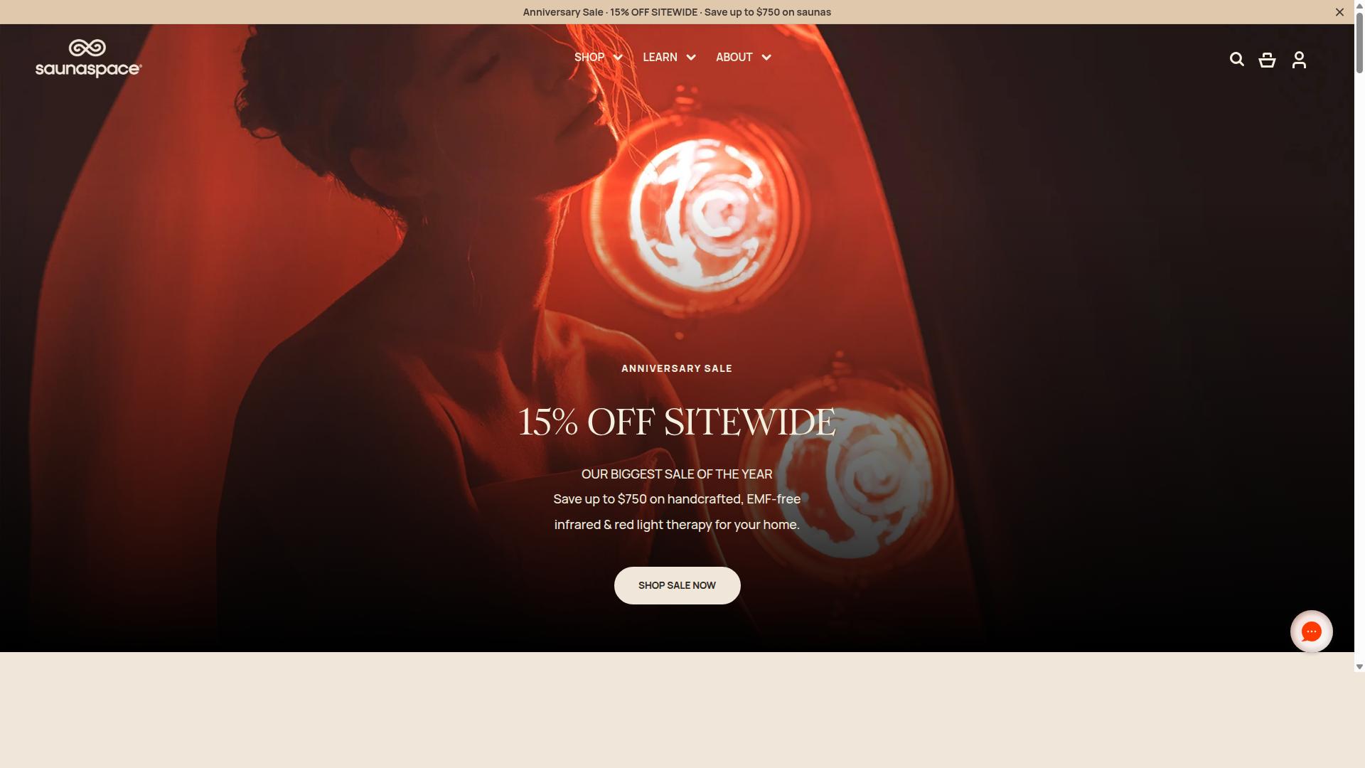 SaunaSpace website